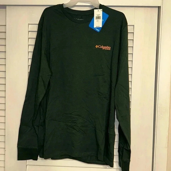 NWT columbia phg men’s long sleeve tshirt graphic size lg green - Picture 2 of 5